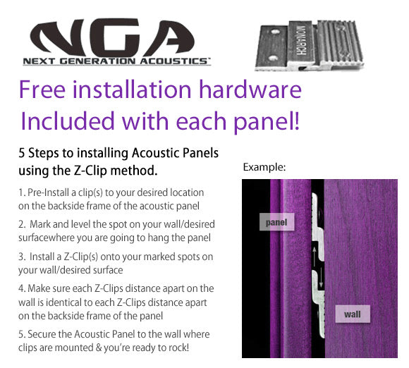 Acoustic Panels (Set of 4) Wine w/ Beveled Edges - 2ftx1ftx1.5in