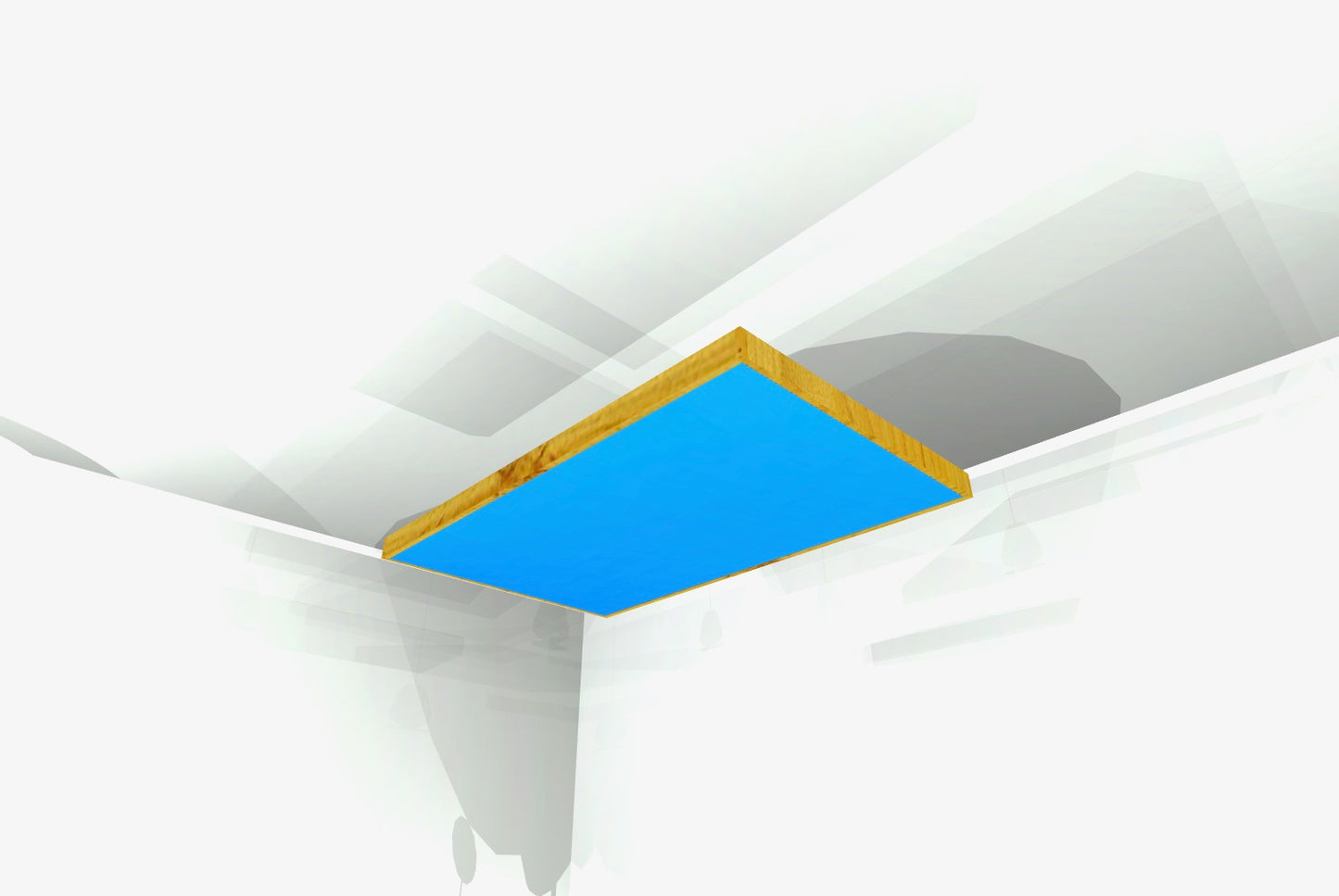 CEILING BAFFLE - Sky Blue & Golden Pecan