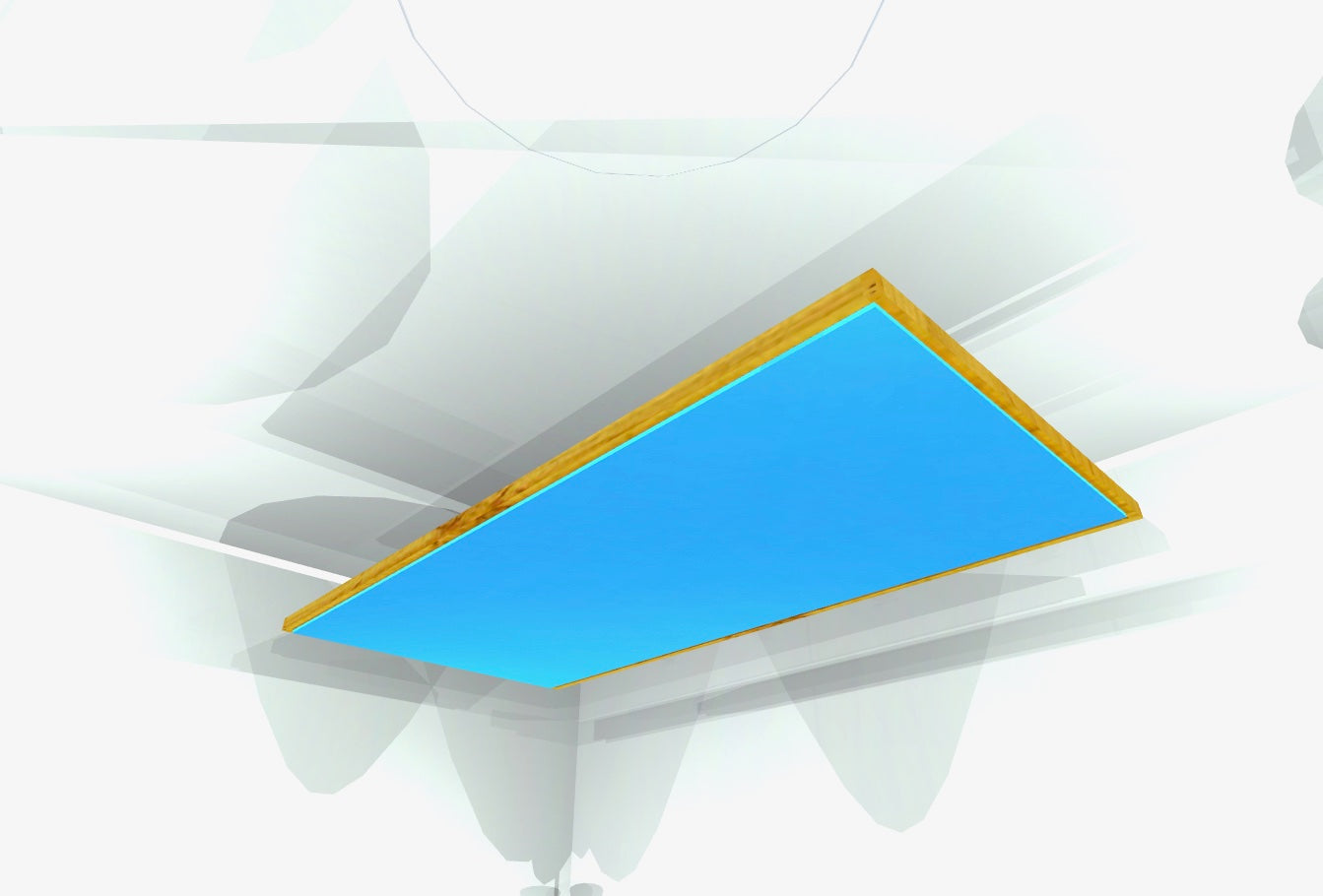 CEILING BAFFLE - Sky Blue & Golden Pecan