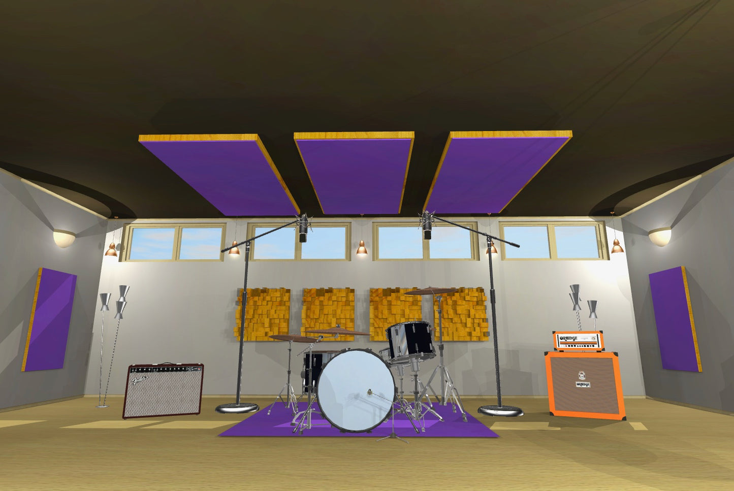 CEILING BAFFLE - Grape & Golden Pecan