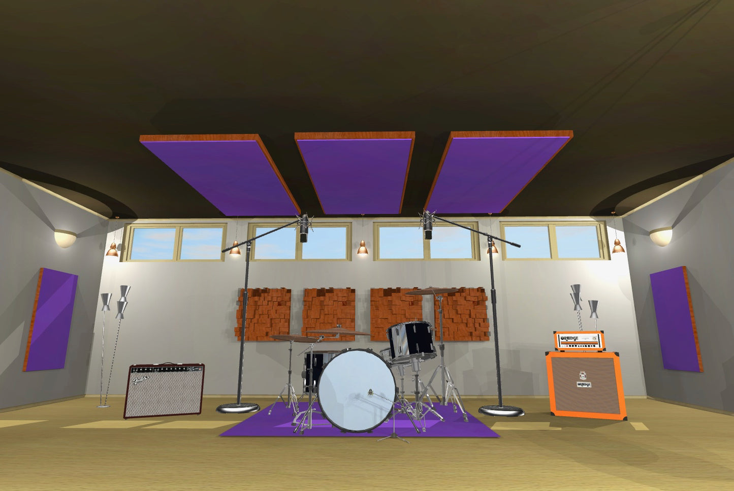 CEILING BAFFLE - Grape & Gunstock