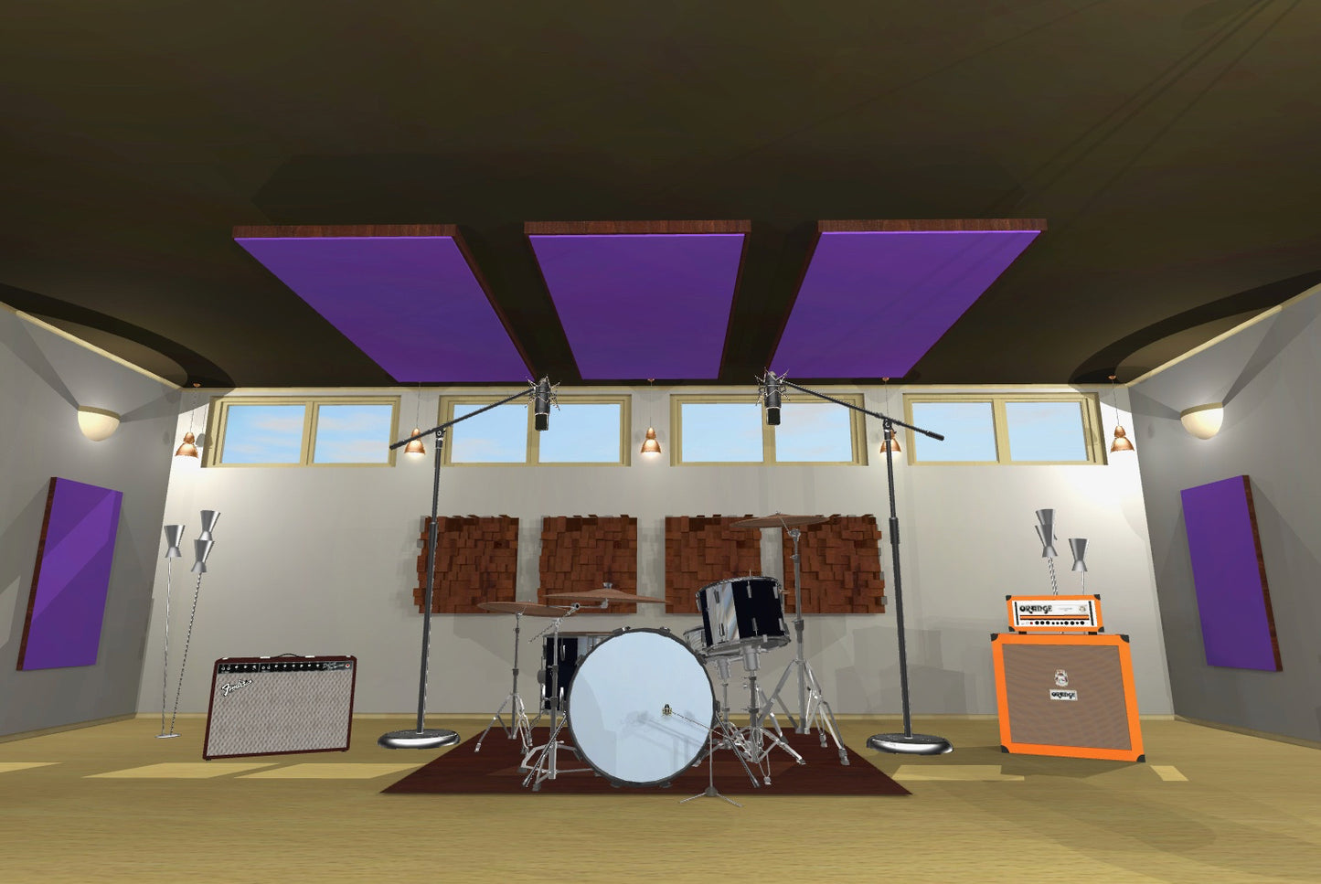 CEILING BAFFLE - Grape & Red Mahogany