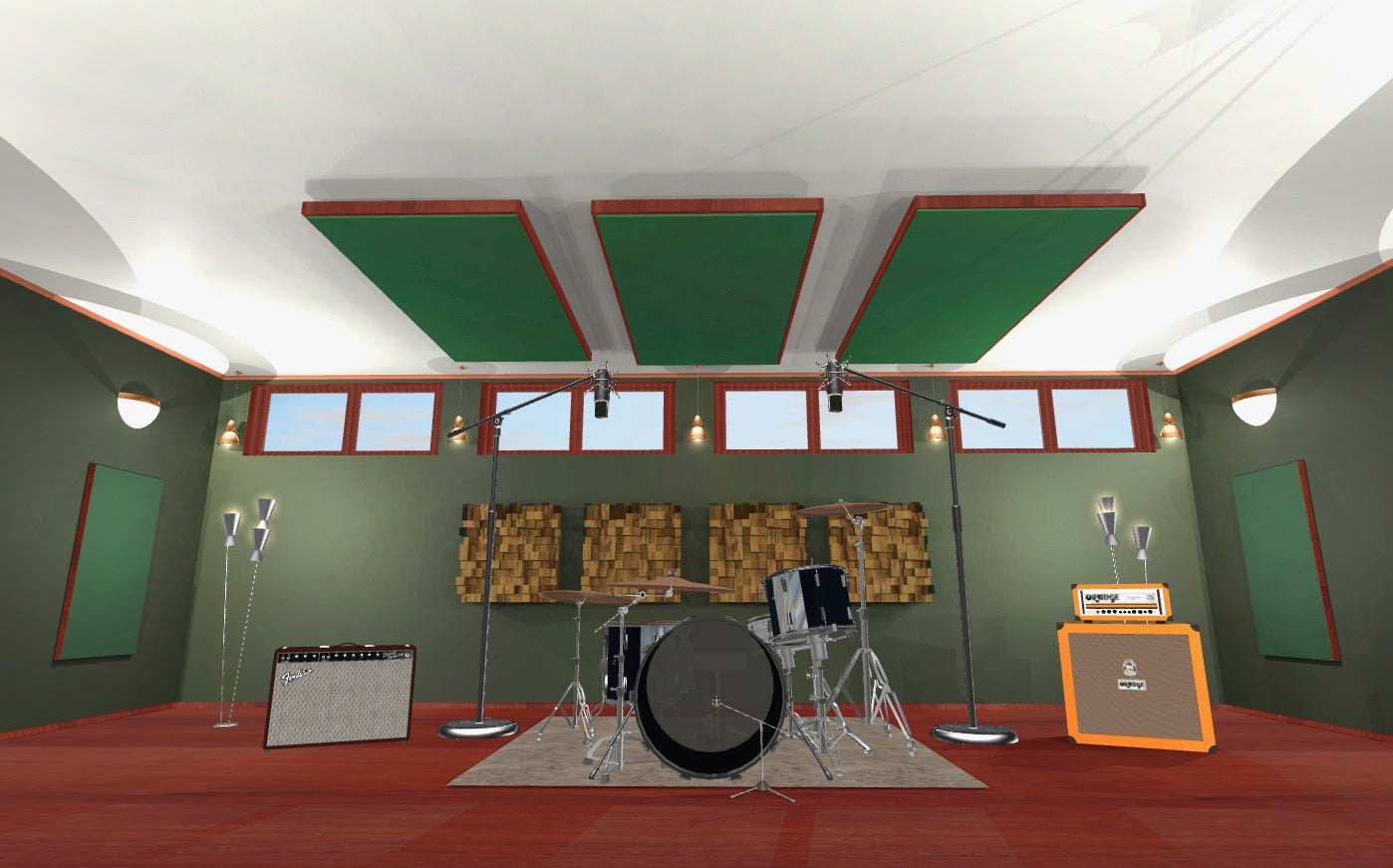 CEILING BAFFLE - Hunter Green & Gunstock