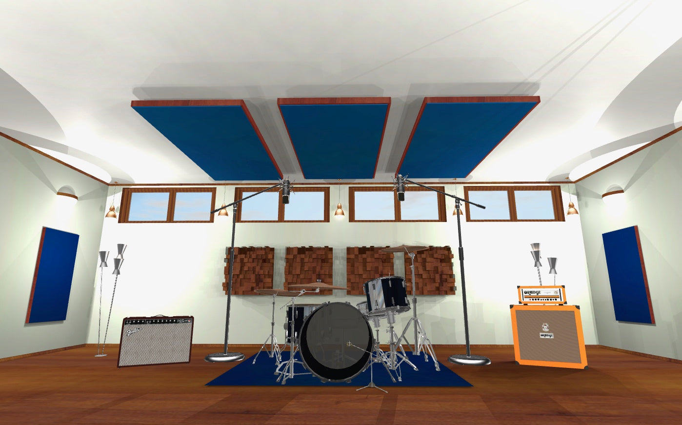 CEILING BAFFLE - Navy Blue & Gunstock