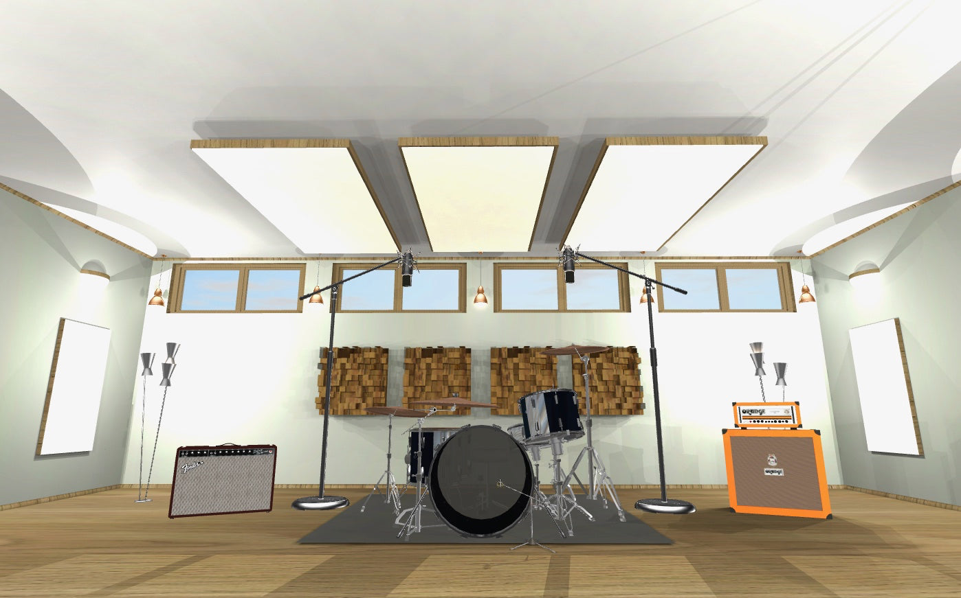 CEILING BAFFLE - White & Special Walnut