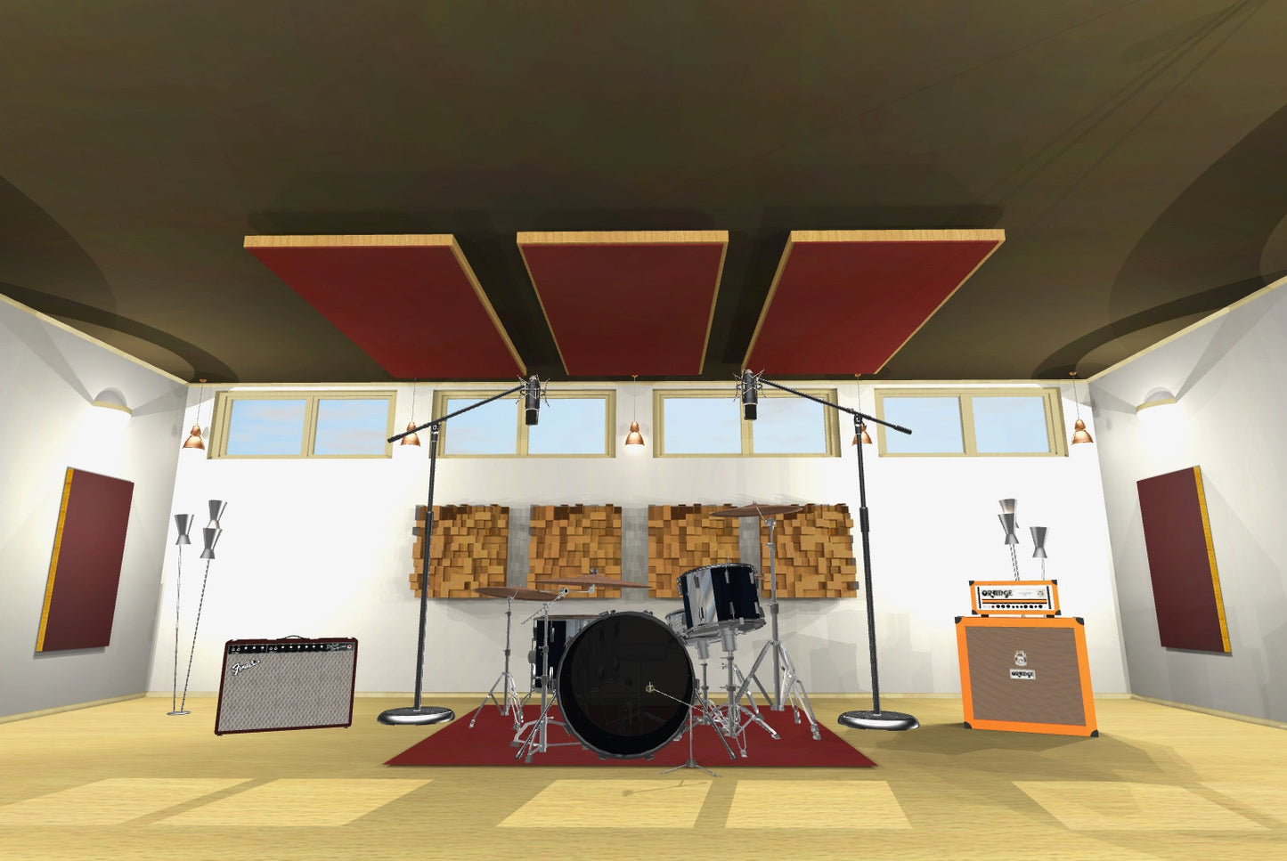 CEILING BAFFLE - Wine & Golden Pecan