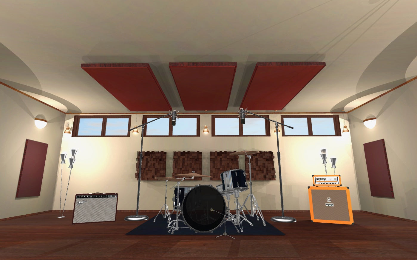 CEILING BAFFLE - Wine & Red Mahogany