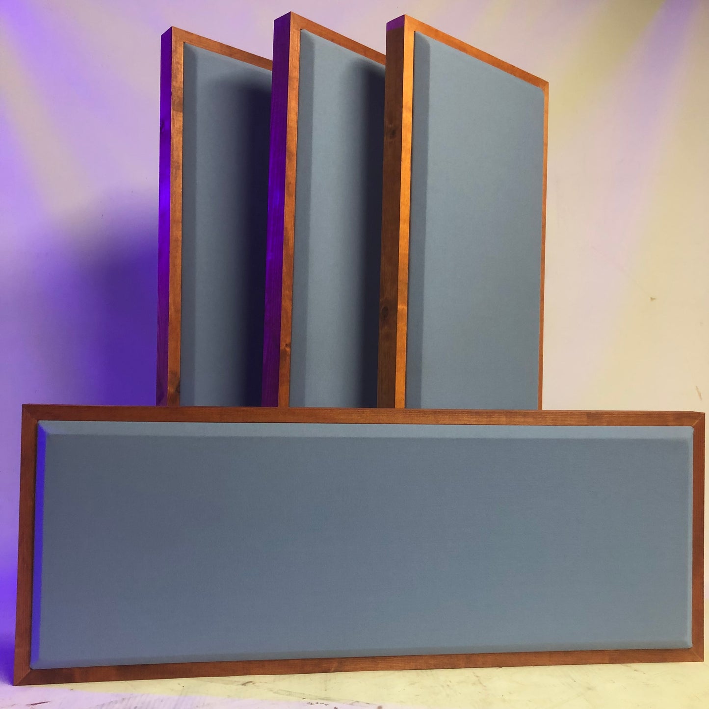ACOUSTIC PANEL - SKY BLUE & GUNSTOCK FRAMED