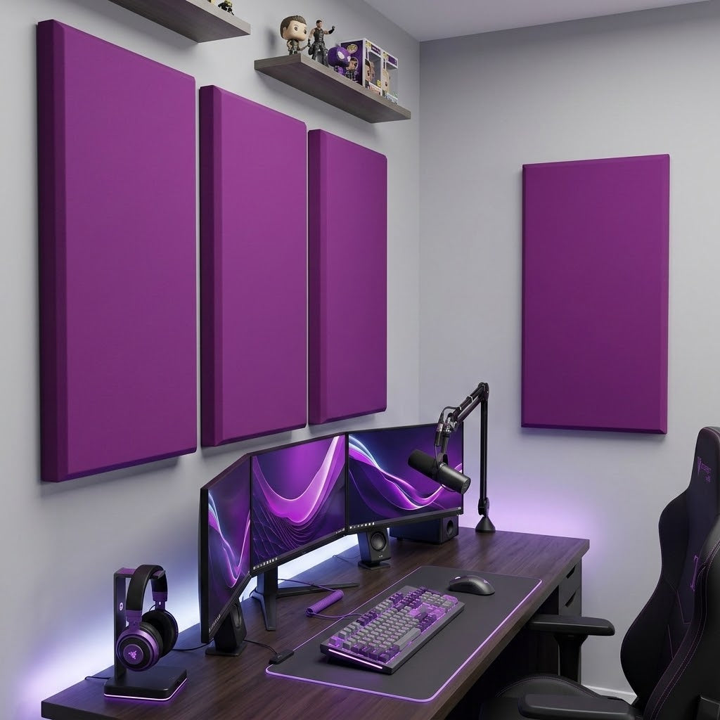 Acoustic Panel - Grape with Beveled Edges